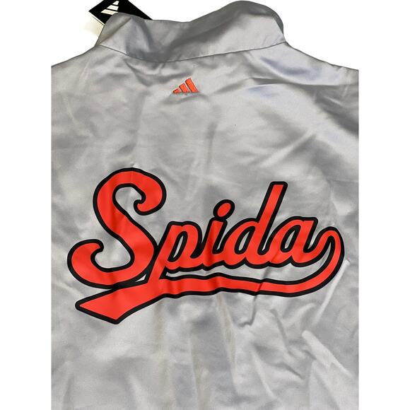 Adidas Basketball DON Jacket Satin Grey Bomber Jacket IJ0282 "Spida" Men's XL - Picture 8 of 10